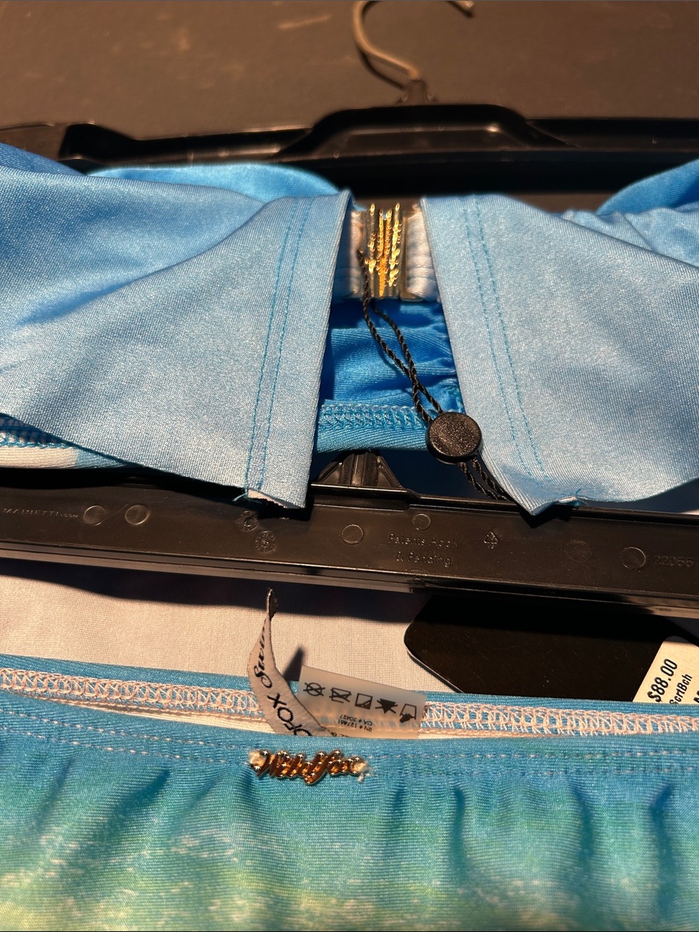 Wildfox Cloud & Beach Bandeau Bikini in Blue and Peach - Picture 7 of 8